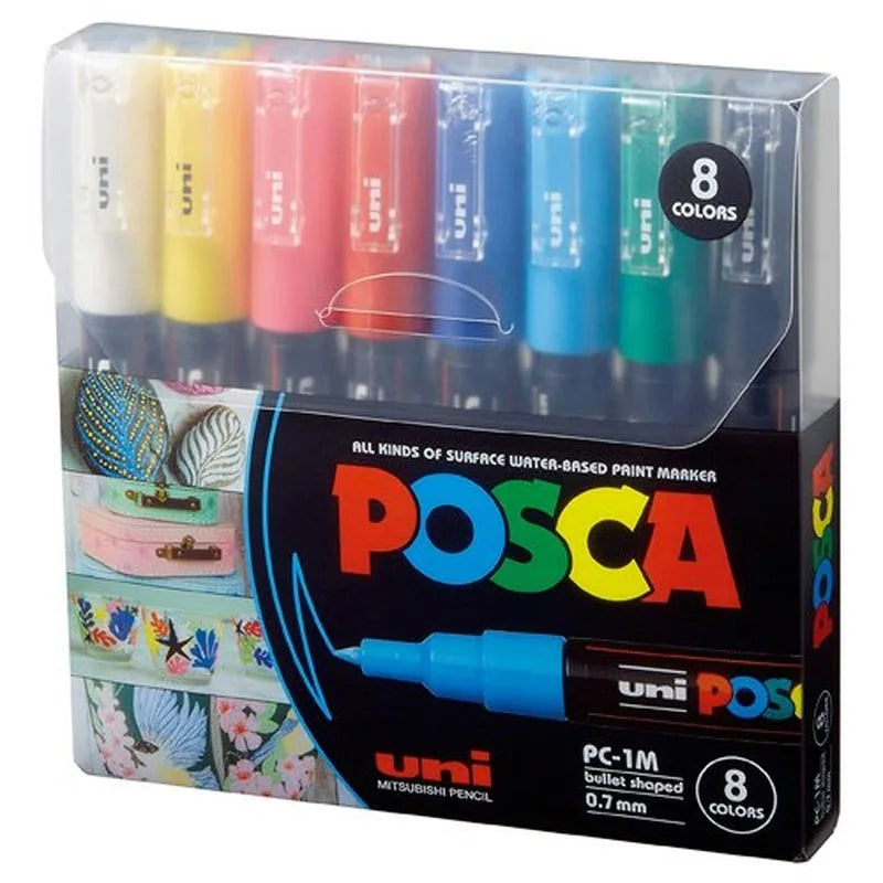 4902778246078 Marcador Posca Marcador Acrílico X 8 Unidades Colores Fuertes 1M 0,7 MM Cartel Arte & Papelería