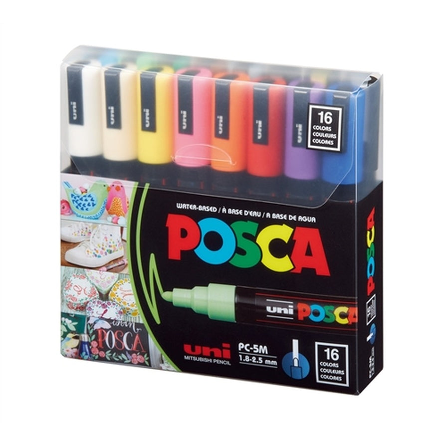 4902778246108 Marcador Posca Marcador Acrílico X 16 Unidades Colores Fuertes 5 M 1,8 - 2,5MM Cartel Arte & Papelería