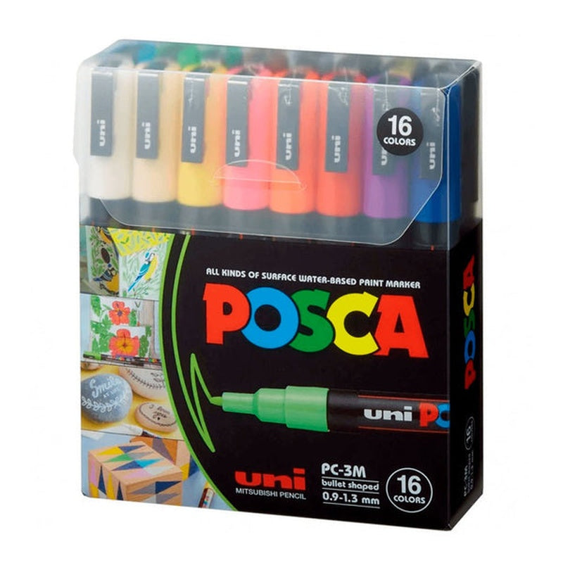 4902778246122 Marcador Posca Marcador Acrílico X 16 Unidades Colores Fuertes 3 M 0,9 - 1,3MM Cartel Arte & Papelería