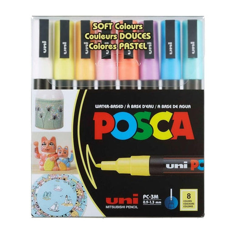 4902778249222 Marcador Posca Marcador Acrílico X 8 Unidades Colores Pastel 3M 0,9 - 1,3 MM Cartel Arte & Papelería