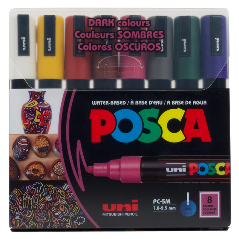 4902778292037 Marcador Posca Marcador Acrílico X 8 Unidades Colores Oscuros-1 5M 1,8 - 25MM Cartel Arte & Papelería