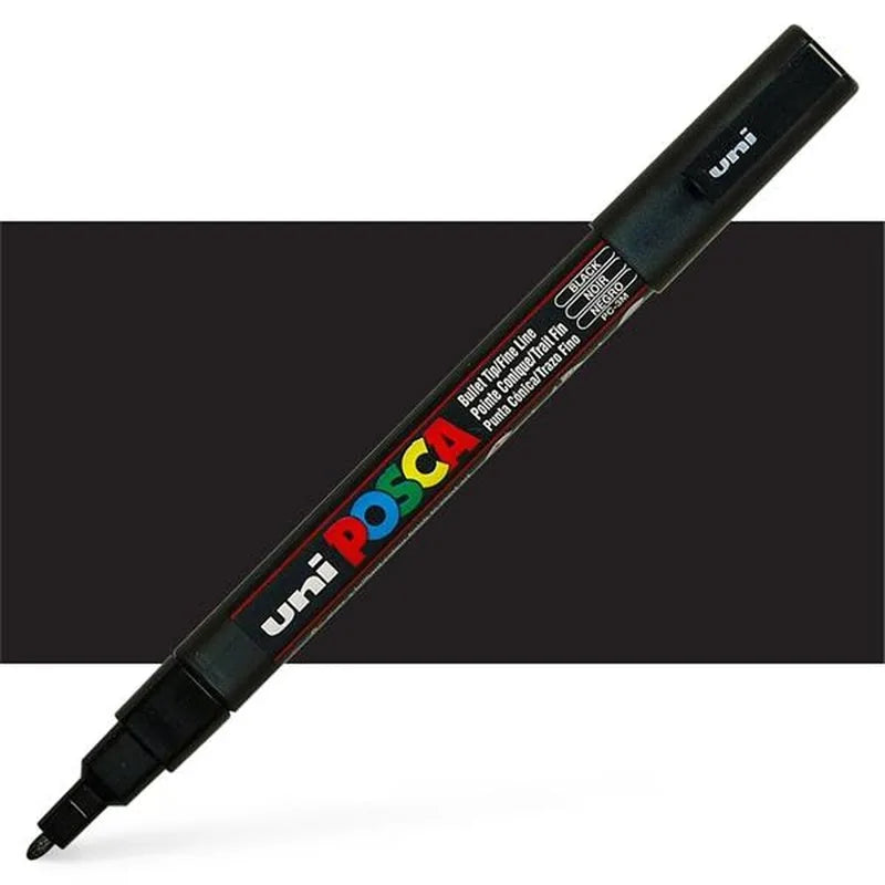 4902778915776 Marcador Posca Marcador Acrílico Unidad Negro Acrílico 3M 0,9 - 1,3MM Cartel Arte & Papelería