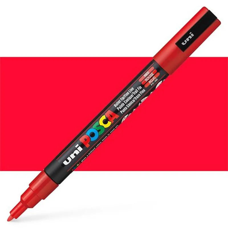 4902778915790 Marcador Posca Marcador Acrílico Unidad Rojo Acrílico 3M 0,9 - 1,3MM Cartel Arte & Papelería