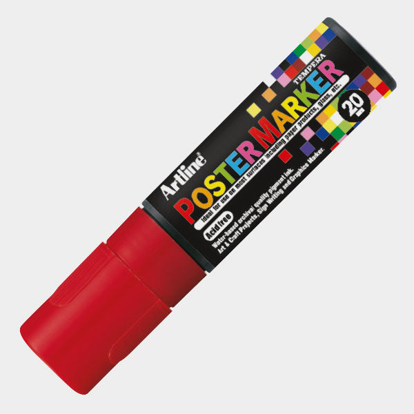 4974052852077 Postermarker Artline Marcador 20 mm Rojo Base Tempera Cartel Arte & Papelería