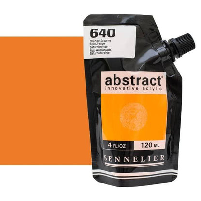 0V34347000000 Acrilico Abstract Sennelier 120ml Rojo Anaranjado-Ref. 640-Cartel Arte & Papelería