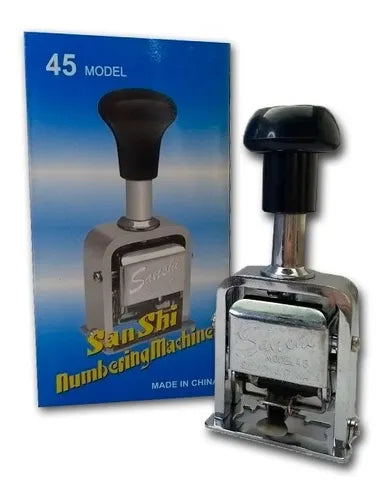 6942071183456 Numerador Automatico Digitos Modelo Sanshi 8 tipos de numeros  conectados - 0 - 1 - 2 - 3 - 4 - 5 - 6 - 12 Sello Plateado Cartel Arte & Papelería