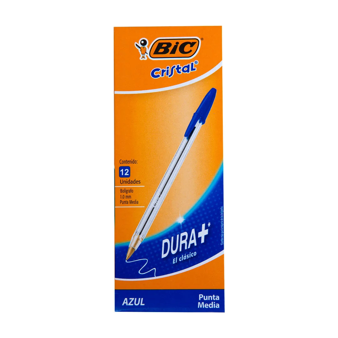 7501014511016 Bolígrafo Cristal Bic X 12 Unidades Bic Cristal Azul Oscuro Cartel Arte & Papelería