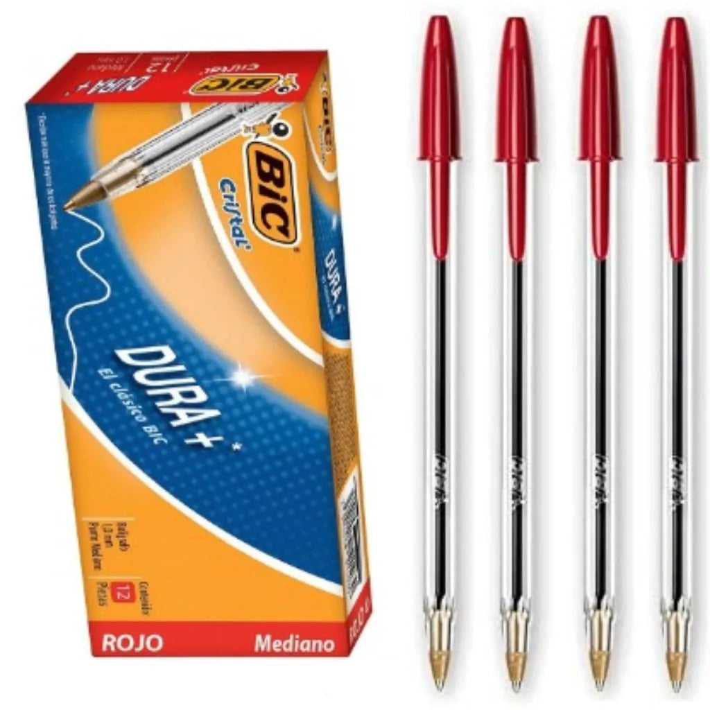 7501014511030 Bolígrafo Cristal Bic X 12 Unidades Bic Cristal Rojo Cartel Arte & Papelería
