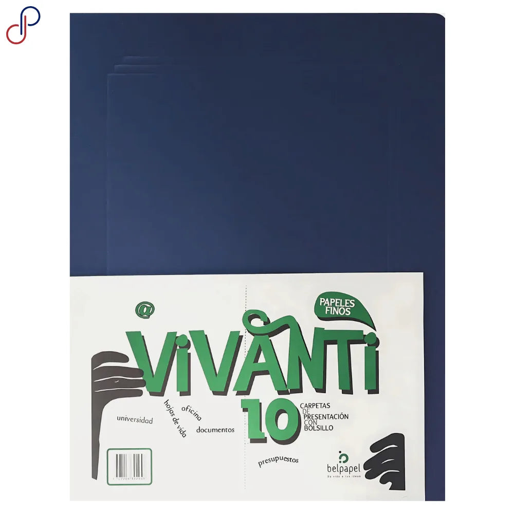 Carpeta Presentación Con Bolsillo Vivanti, ideal para organizar documentos en la oficina o la universidad. Cartel Arte & Papelería