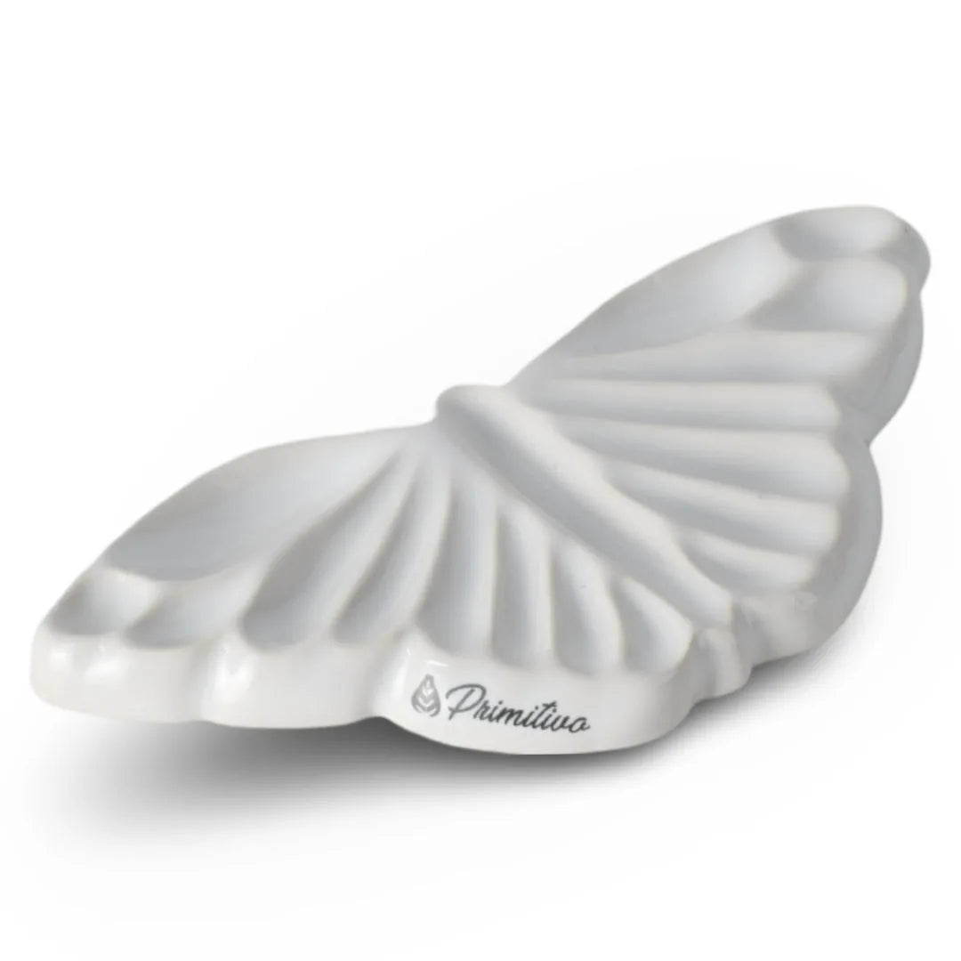 7700000039347 Paleta Artesanal de Cerámica para Acuarelas Diseños Exclusivos Paleta Mariposa Blanco Cartel Arte & Papelería