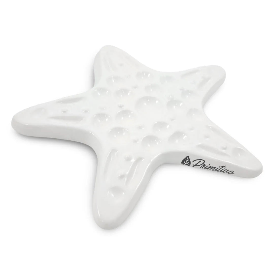 7700000039361 Paleta Artesanal de Cerámica para Acuarelas Diseños Exclusivos Paleta Estrella De Mar Blanco Cartel Arte & Papelería