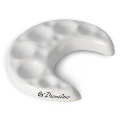 7700000039385 Paleta Artesanal de Cerámica para Acuarelas Diseños Exclusivos Paleta Luna Blanco Cartel Arte & Papelería