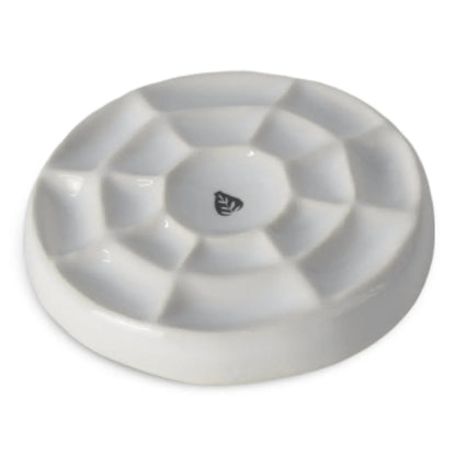 7700000039415 Paleta Artesanal de Cerámica para Acuarelas Diseños Exclusivos Paleta Circulo Mini Blanco Cartel Arte & Papelería