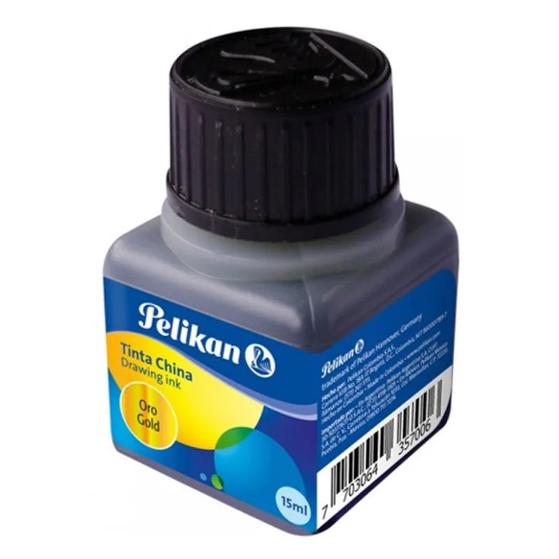 Tinta China Pelikan 15 ml color plata