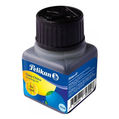 Tinta China Pelikan 15 ml color plata