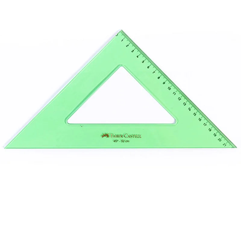 7703336101511 Escuadra Faber Castell 32 cm Escuadra 45° Verde Cartel Arte & Papelería