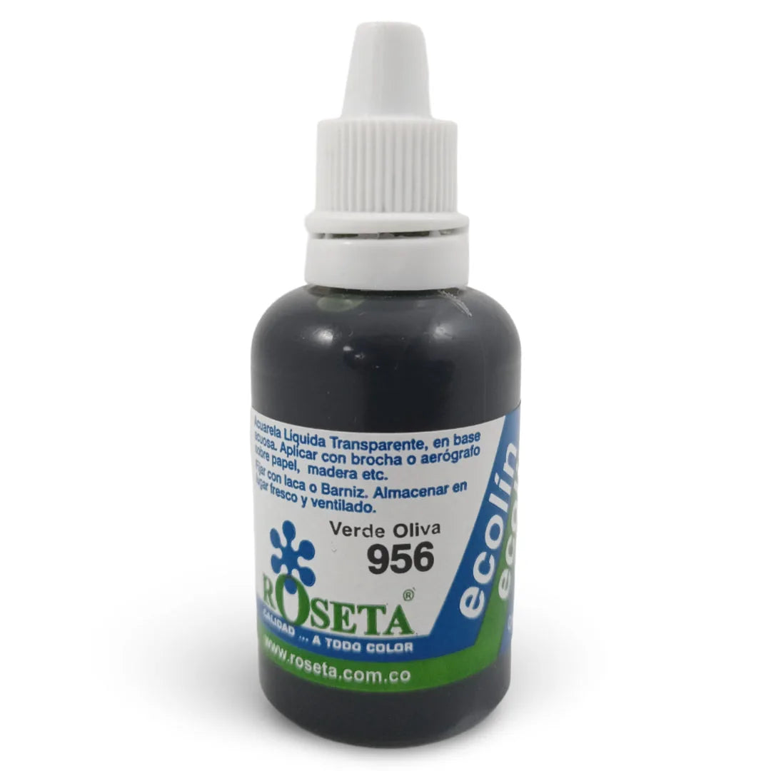 7704294289563 Ecolin Roseta Ecolin 30 CC Verde Oliva Base Agua Cartel Arte & Papelería