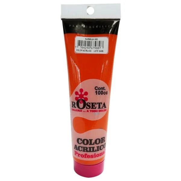 7704294679807 Acrilico Roseta 100 cc Naranja 980 Acrílica Tubo Cartel Arte & Papelería
