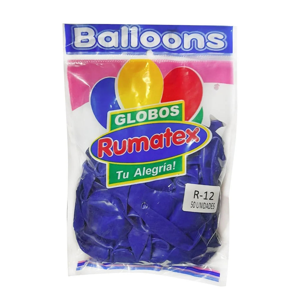 7704532547172 Globos R-12 Rumatex X 50 Unidades Azul Oscuro R - 12 Cartel Arte & Papelería