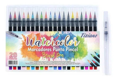 7706563610658 Marcador Punta Pincel Tiziano X 20 Unidades Surtido Marcador Punta Pincel Cartel Arte & Papelería