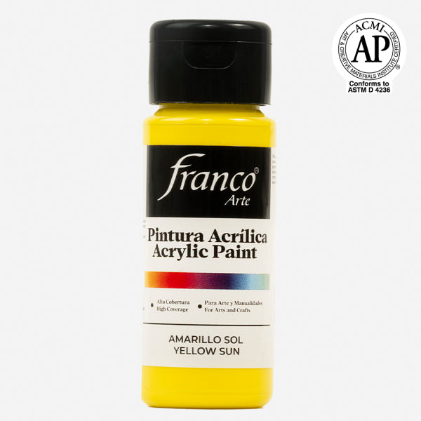 7707227480860 Pintura Acrilica Franco Arte Pintura Acrílica 60 ml Amarillo Sol Acrílica Cartel Arte & Papelería