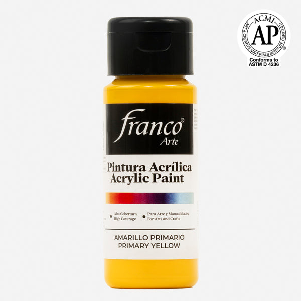 7707227480877 Pintura Acrílica Amarillo Primario 60ml Pp18 0004 Color 004 Franco Arte - Cartel Arte & Papelería