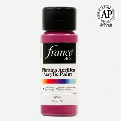 7707227480945 Pintura Acrilica Franco Arte Pintura Acrílica 60 ml Uva Acrílica Cartel Arte & Papelería