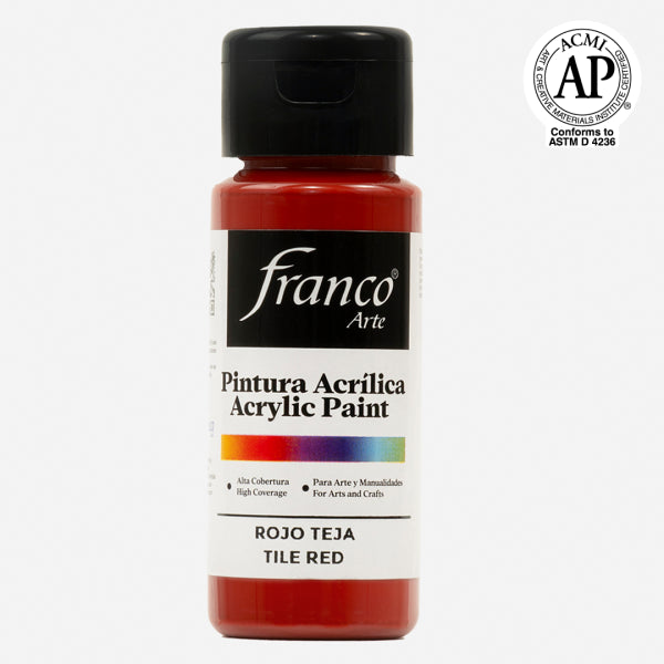 7707227481003 Pintura Acrílica Rojo Teja 60ml Pp18 0012 Color 012 Franco Arte - Cartel Arte & Papelería