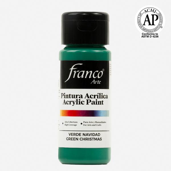7707227481133 Pintura Acrílica Verde Navidad 60ml Pp18 0023 Color 023 Franco Arte - Cartel Arte & Papelería
