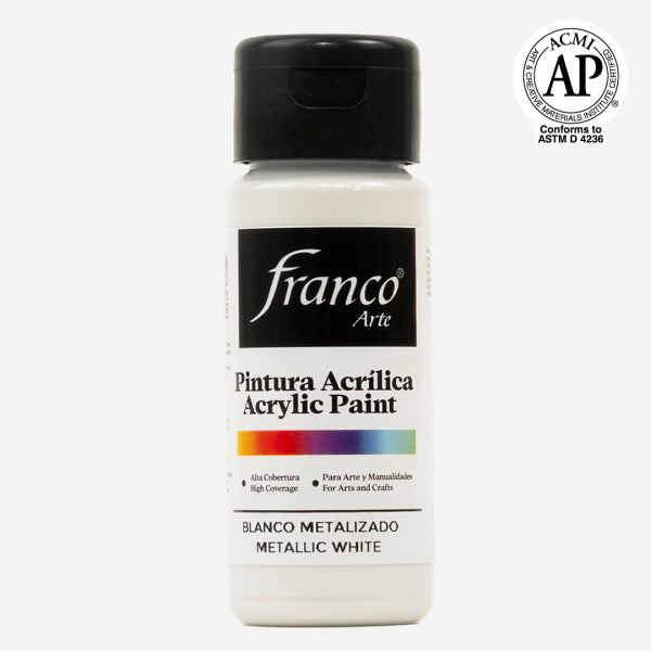 7707227481171 Pintura Acrilica Franco Arte Pintura Acrílica 60 ml Blanco Metalizado Acrílica Cartel Arte & Papelería