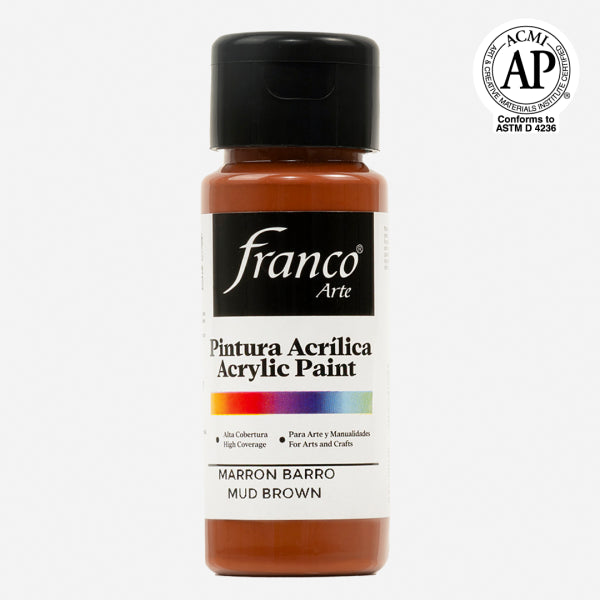 7707227481256 Pintura Acrilica Franco Arte Pintura Acrílica 60 ml Marrón Barro Acrílica Cartel Arte & Papelería