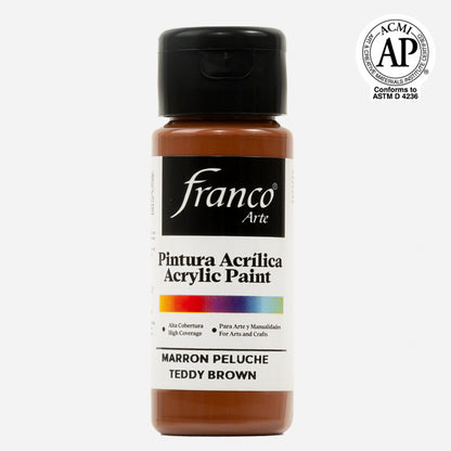 7707227481263 Pintura Acrilica Franco Arte Pintura Acrílica 60 ml Marron Peluche Acrílica Cartel Arte & Papelería