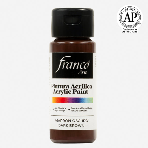 7707227481270 Pintura Acrilica Franco Arte Pintura Acrílica 60 ml Marrón Oscuro Acrílica Cartel Arte & Papelería