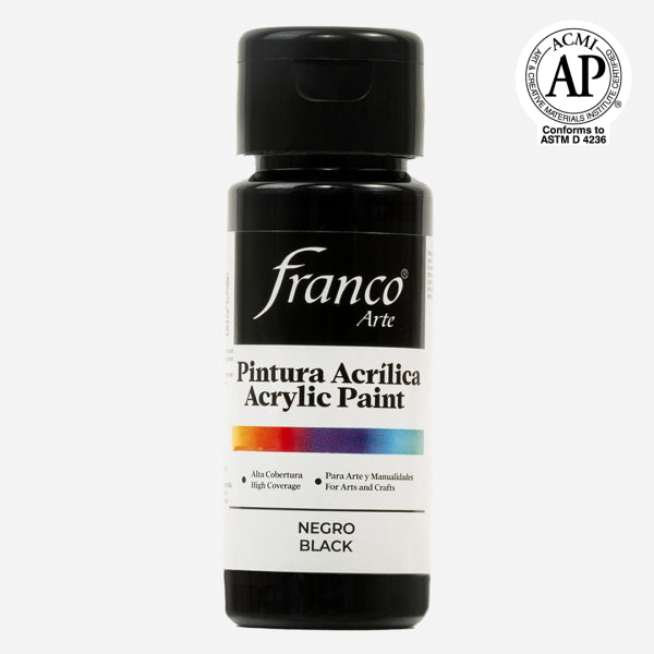 7707227481294 Pintura Acrilica Franco Arte Pintura Acrílica 60 ml Negro Acrílica Cartel Arte & Papelería