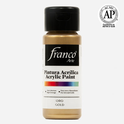 7707227481324 Pintura Acrilica Franco Arte Pintura Acrílica 60 ml Oro Acrílica Cartel Arte & Papelería