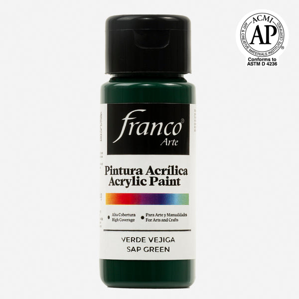 7707227481386 Pintura Acrilica Franco Arte Pintura Acrílica 60 ml Verde Vejiga Acrílica Cartel Arte & Papelería