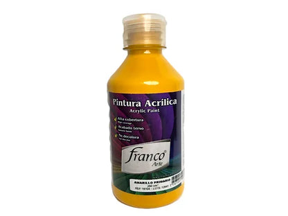 7707227483816 Pintura Acrilica Franco Arte 250 ml Amarillo Primario Acrilica Cartel Arte & Papelería