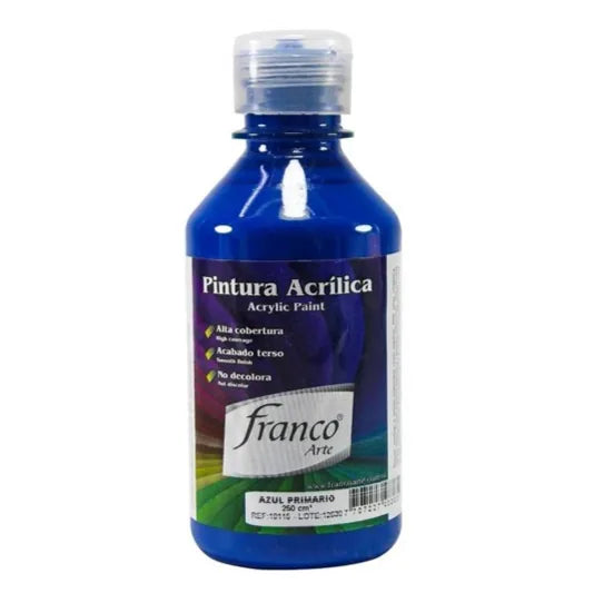 7707227483830 Pintura Acrilica Franco Arte 250 ml Azul Primario Acrílica Cartel Arte & Papelería