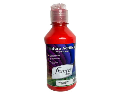 7707227483847 Pintura Acrilica Franco Arte 250 ml Rojo  Primario Acrilica Cartel Arte & Papelería