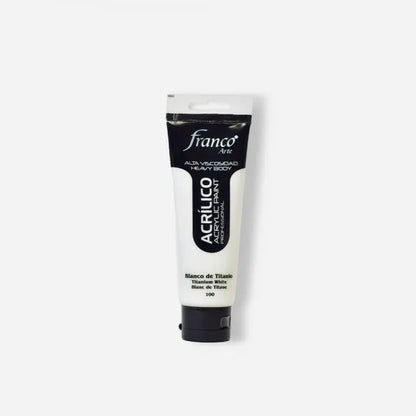 7707227483908 Pintura Acrilica Profesional Franco Arte Pintura Acrílica 100 ml Blanco De Titanio Profesional Cartel Arte & Papelería