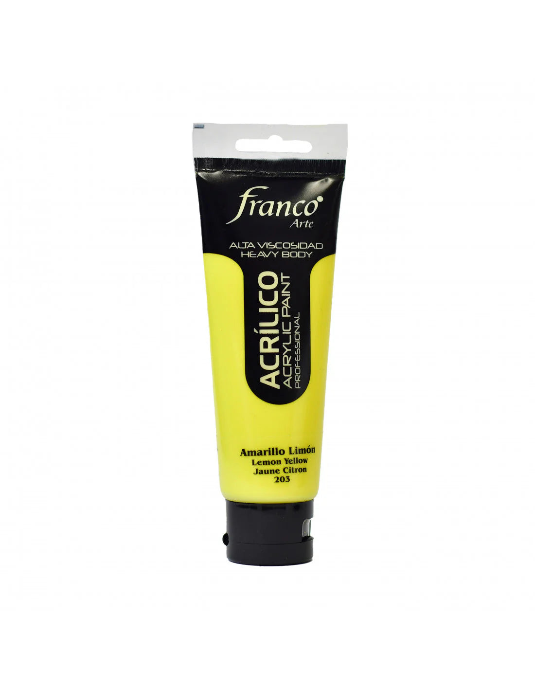 7707227483922 Pintura Acrilica Profesional Franco Arte 100 ml Amarillo Limón 203 Profesional Cartel Arte & Papelería