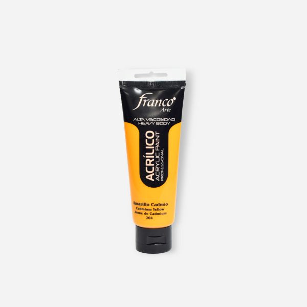 7707227483946 Pintura Acrilica Profesional Franco Arte Pintura Acrílica 100 ml Amarillo Cadmio Profesional Cartel Arte & Papelería