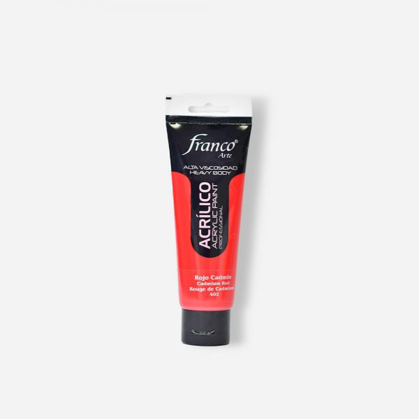 7707227483977 Pintura Acrilica Profesional Franco Arte Pintura Acrílica 100 ml Rojo Cadmio Profesional Cartel Arte & Papelería