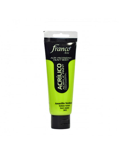 7707227484080 Pintura Acrilica Profesional Franco Arte 100 ml Amarillo Verdoso 503 Profesional Cartel Arte & Papelería