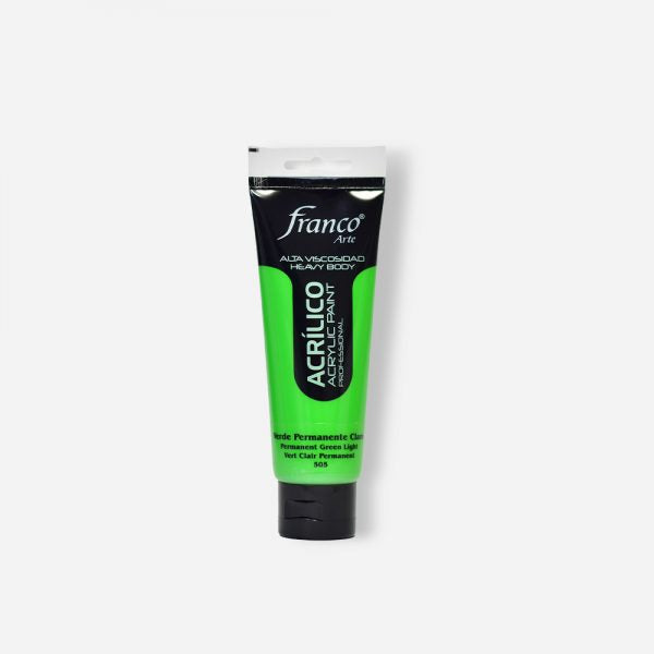 7707227484219 Pintura Acrilica Profesional Franco Arte Pintura Acrílica 100 ml Verde Permanente Claro Profesional Cartel Arte & Papelería