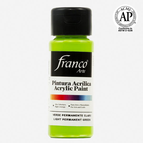 7707227486299 Pintura Acrilica Franco Arte Pintura Acrílica 60 ml Verde Permanente Claro Acrílica Cartel Arte & Papelería