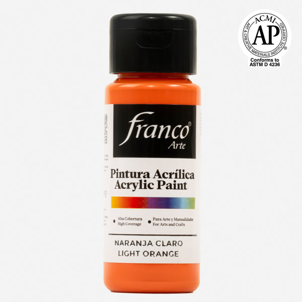 7707227487197 Pintura Acrilica Franco Arte Pintura Acrílica 60 ml Naranja Claro Acrílica Cartel Arte & Papelería