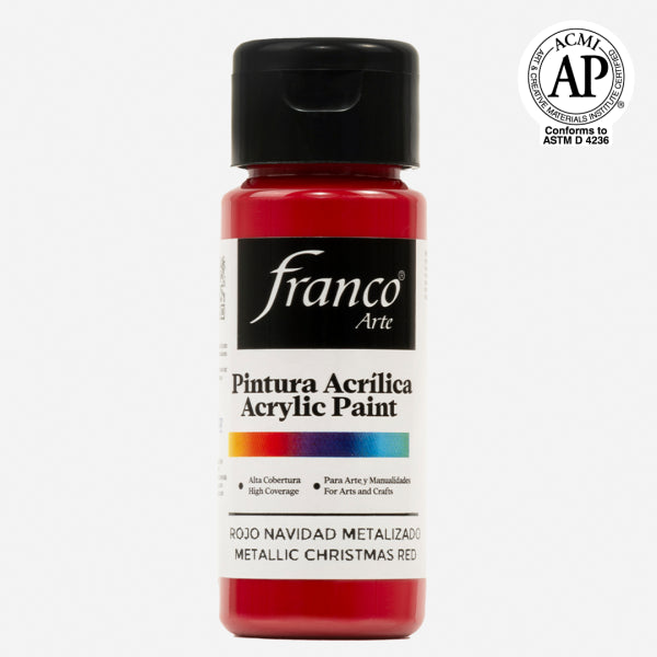 7707227487302 Pintura Acrilica Franco Arte Pintura Acrílica 60 ml Rojo Navidad Metalizado Acrílica Cartel Arte & Papelería