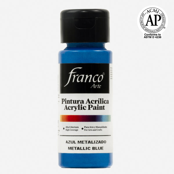 7707227487838 Pintura Acrilica Franco Arte Pintura Acrílica 60 ml Azul Metalizado Acrílica Cartel Arte & Papelería