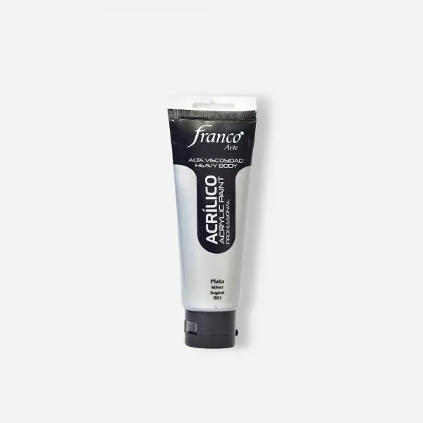 7707227488965 Pintura Acrilica Profesional Franco Arte Pintura Acrílica 100 ml Plata Profesional Cartel Arte & Papelería